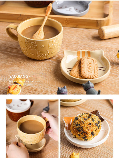 Adorable Animal-Themed Ceramic Coffee Mugs with Lids - 380 ML Capacity